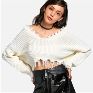Zaful cropped fringe sweater